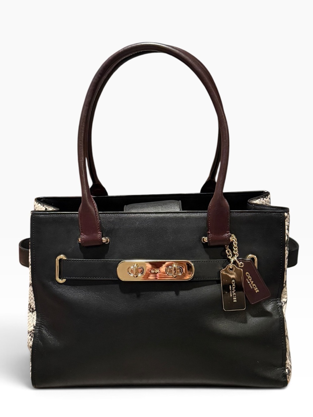 Coach Color Block Exotic Swagger Carryall